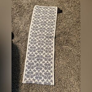 Coach Metallic Gray and Cream Scarf